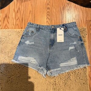 Love Tree Blue Distressed Jean Shorts